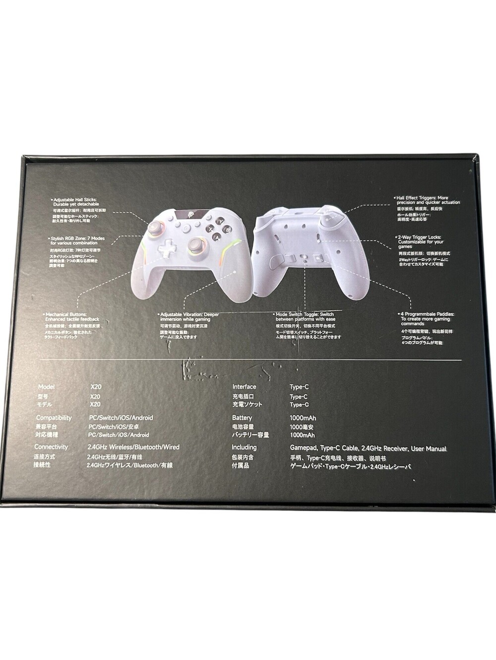 EasySMX X20 Wireless Gaming Controller RGB Backlit PC/Switch/Android/Steam iOS - Picture 3 of 3